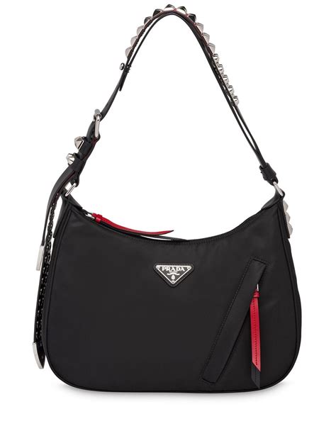 prada studded hobo bag